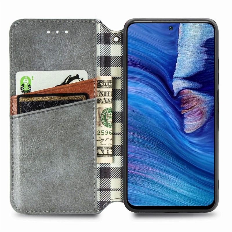 Folio-hoesje voor Xiaomi Redmi Note 10 5G / Poco M3 Pro Geometrisch Ontwerp Leereffect