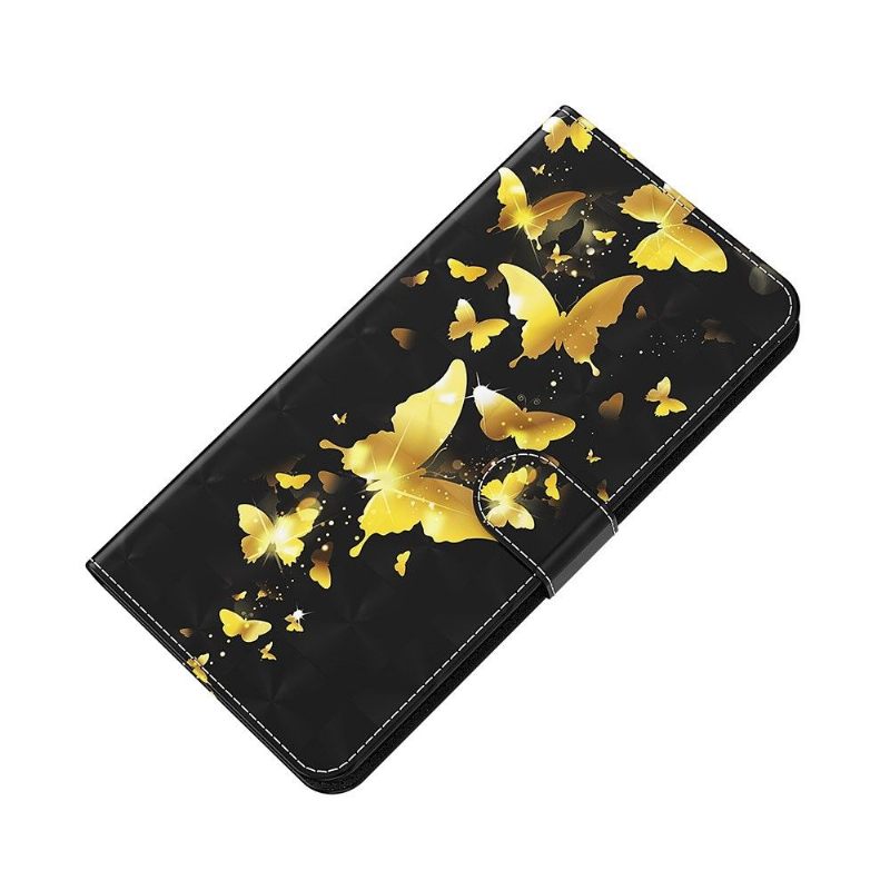 Folio-hoesje voor Xiaomi Redmi Note 10 5G / Poco M3 Pro Gouden Vlinders