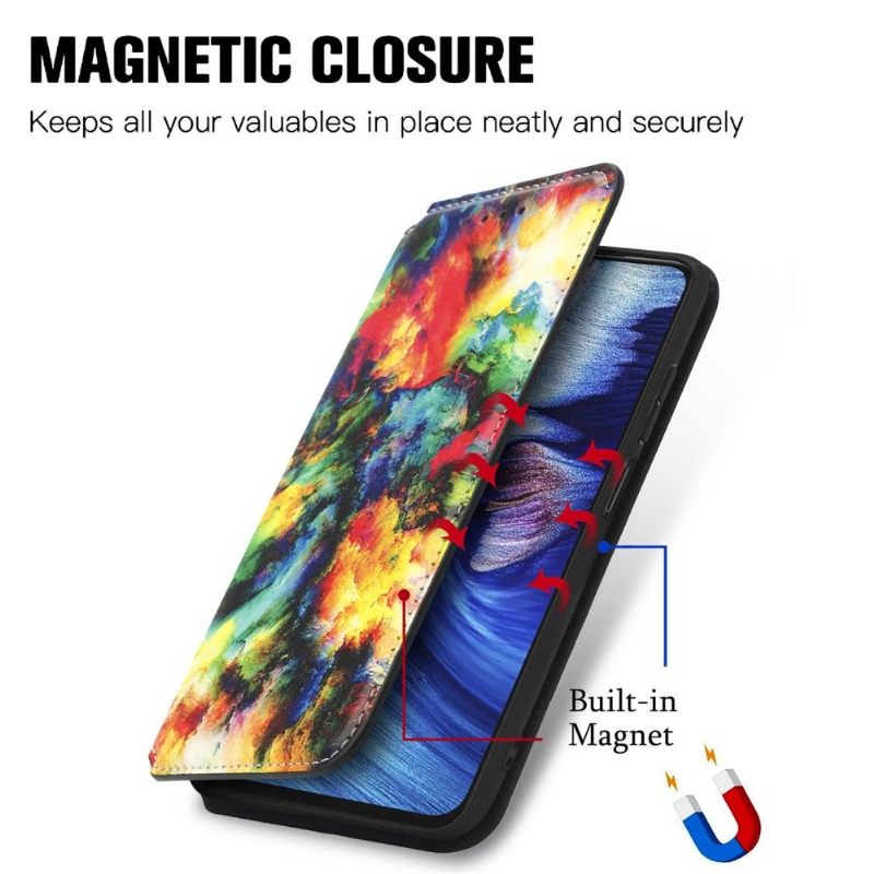 Folio-hoesje voor Xiaomi Redmi Note 10 5G / Poco M3 Pro Iriserende Wolk