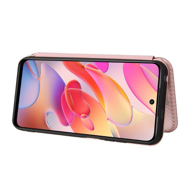 Folio-hoesje voor Xiaomi Redmi Note 10 5G / Poco M3 Pro Kunstleer Van Koolstofvezel