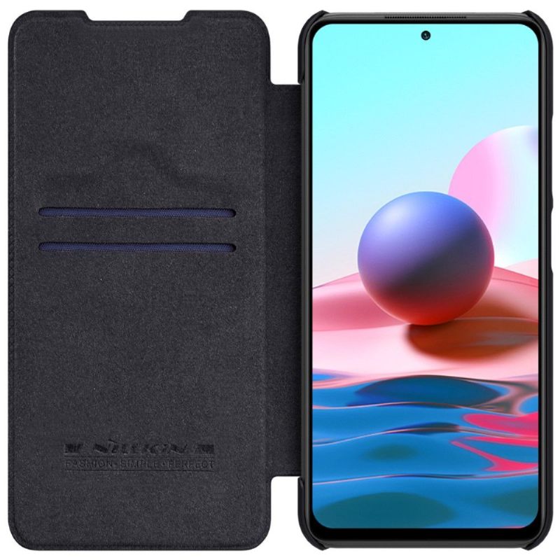 Folio-hoesje voor Xiaomi Redmi Note 10 5G / Poco M3 Pro Qin-serie Leereffect