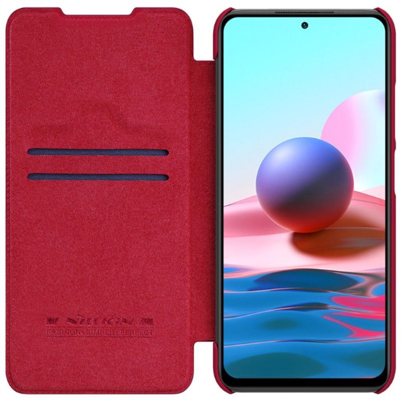 Folio-hoesje voor Xiaomi Redmi Note 10 5G / Poco M3 Pro Qin-serie Leereffect