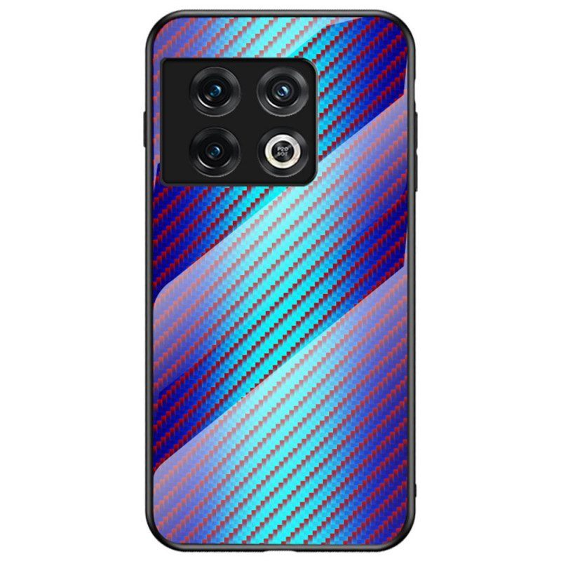 Hoesje voor OnePlus 10 Pro 5G Koolstofvezel Gehard Glas