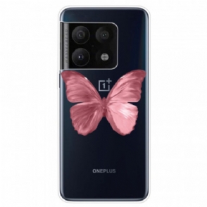 Telefoonhoesje voor OnePlus 10 Pro 5G Roze Vlinderslang