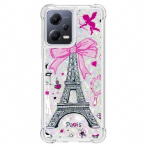 Hoesje voor Poco X5 5G Pailletten Van De Eiffeltoren