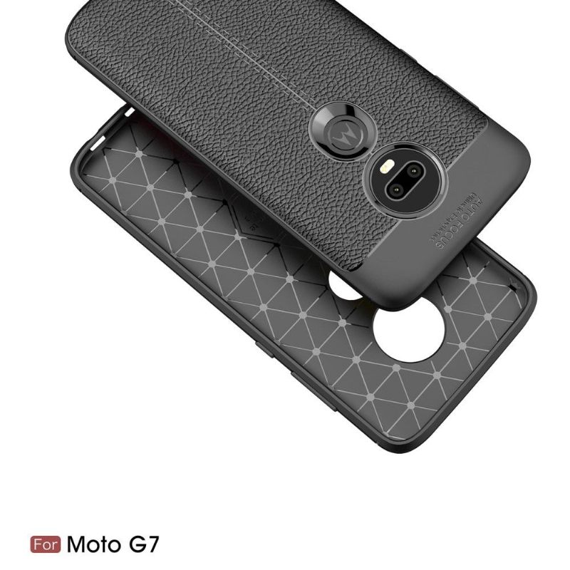 Hoesje voor Motorola Moto G7 Afwerkingsgel Van Kunstleer