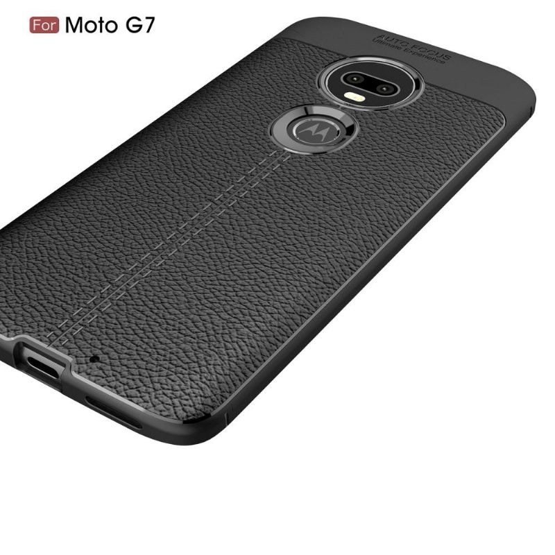 Hoesje voor Motorola Moto G7 Afwerkingsgel Van Kunstleer