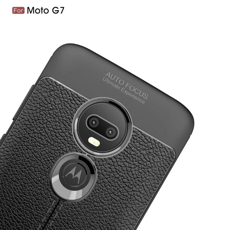 Hoesje voor Motorola Moto G7 Afwerkingsgel Van Kunstleer