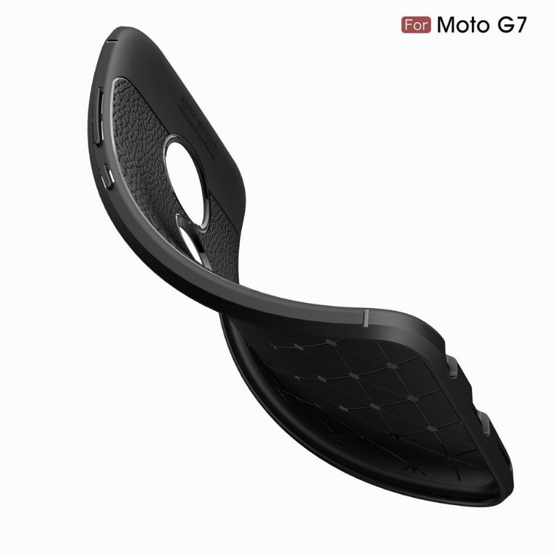 Hoesje voor Motorola Moto G7 Afwerkingsgel Van Kunstleer