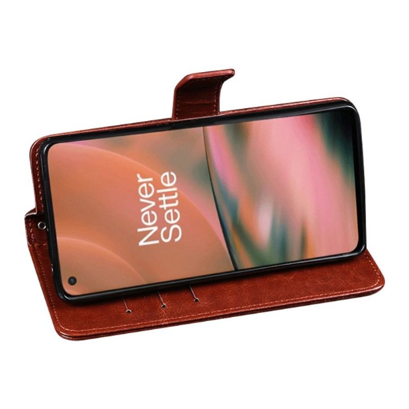 Folio-hoesje voor OnePlus Nord 2 5G Idewei Folio Ledereffect