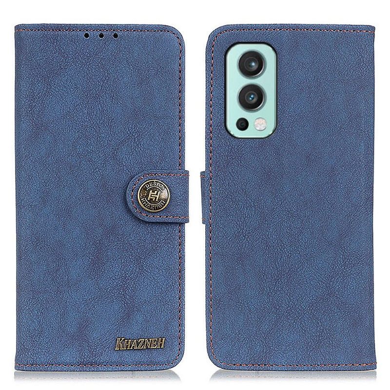 Folio-hoesje voor OnePlus Nord 2 5G Khazneh Retro Leder Effect