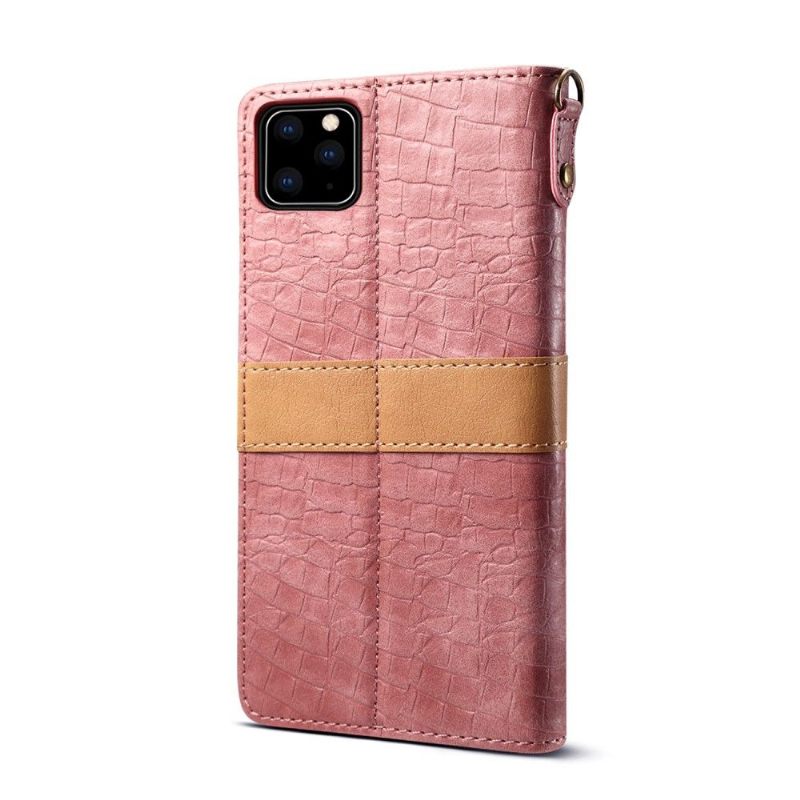 Folio-hoesje voor iPhone 11 Pro Krokodillenleer Effect