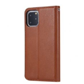 Folio-hoesje voor iPhone 11 Pro Leren Effect Stand Case