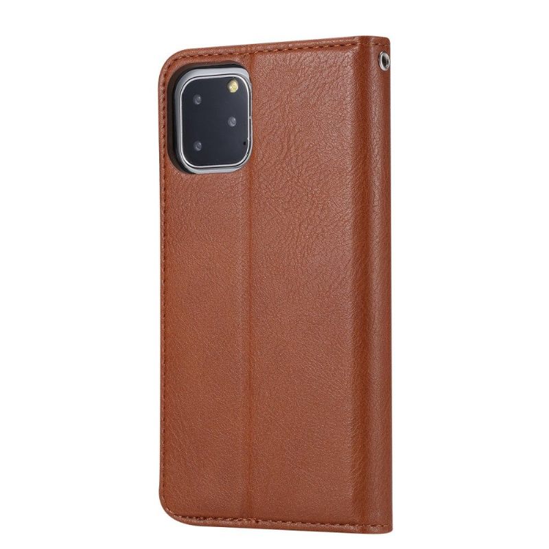 Folio-hoesje voor iPhone 11 Pro Leren Effect Stand Case