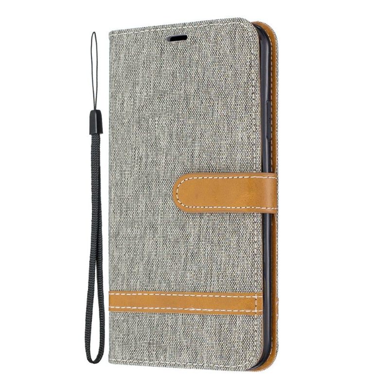 Folio-hoesje voor iPhone 11 Pro Stoffen Bekleding Met Riem