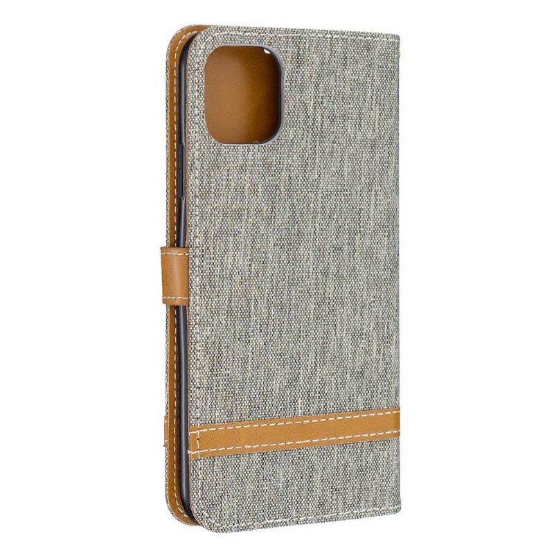 Folio-hoesje voor iPhone 11 Pro Stoffen Bekleding Met Riem