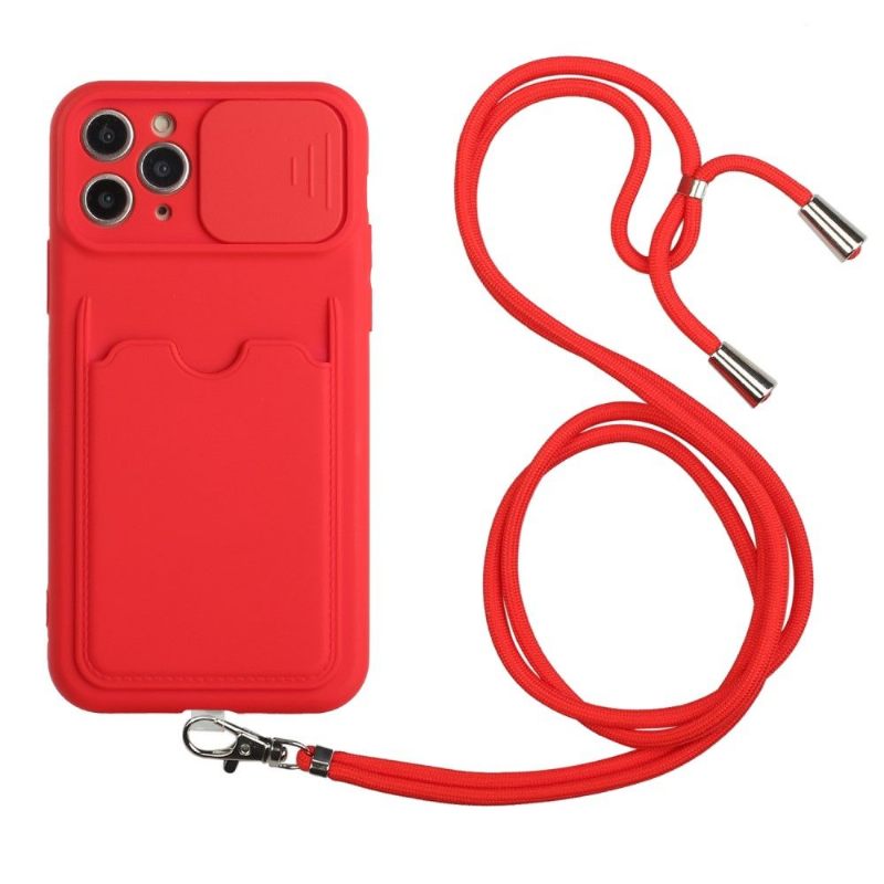 Hoesje voor iPhone 11 Pro Camera Cover Met Kaarthouder En Lanyard