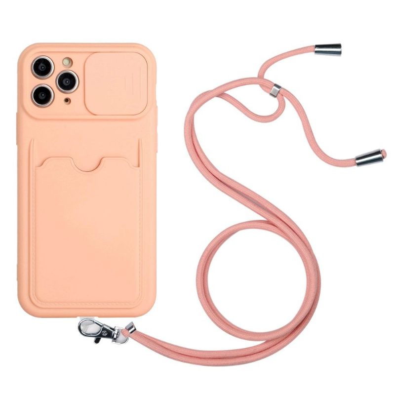 Hoesje voor iPhone 11 Pro Camera Cover Met Kaarthouder En Lanyard