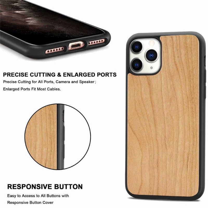 Telefoonhoesje voor iPhone 11 Pro Bescherming Premium Hout