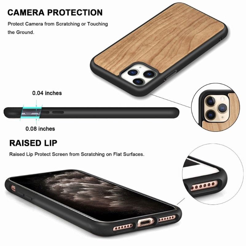 Telefoonhoesje voor iPhone 11 Pro Bescherming Premium Hout