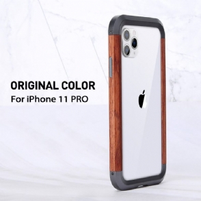 Telefoonhoesje voor iPhone 11 Pro Hout En Metaal