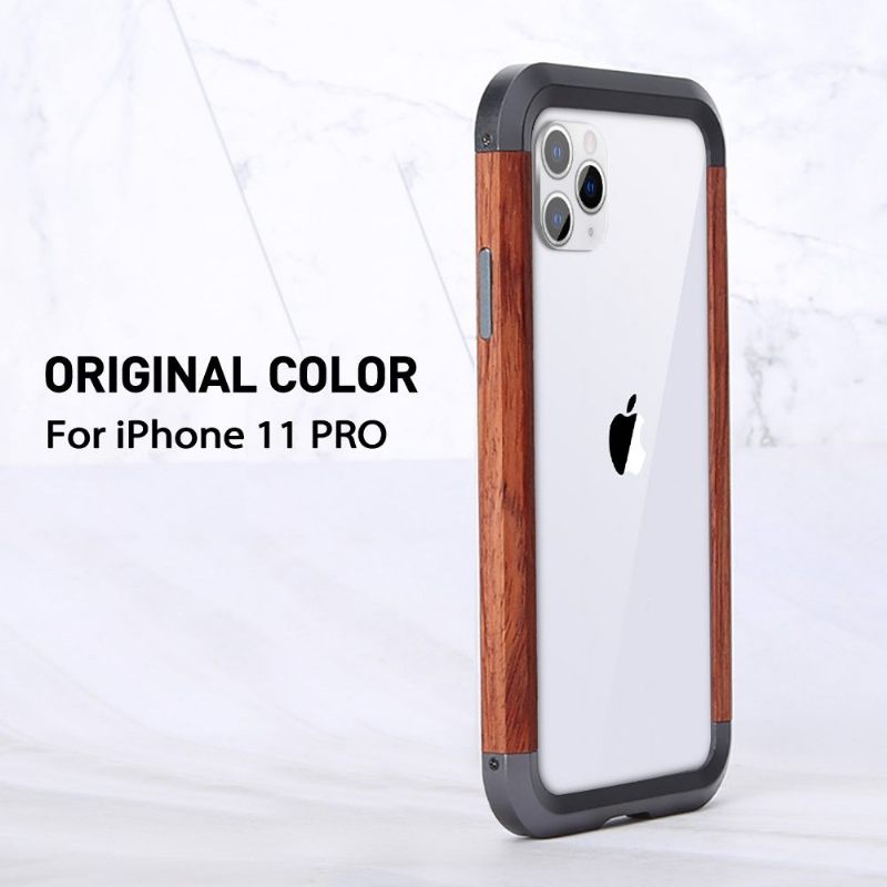 Telefoonhoesje voor iPhone 11 Pro Hout En Metaal