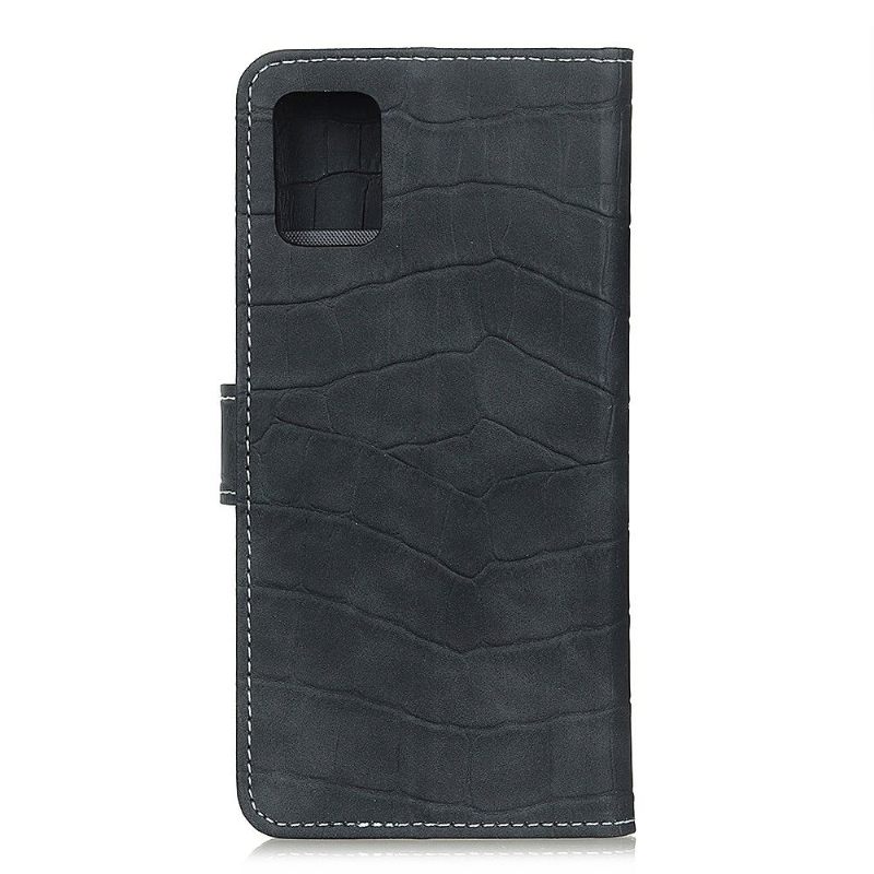 Folio-hoesje voor OnePlus 8T Imitatieleer Croc Look