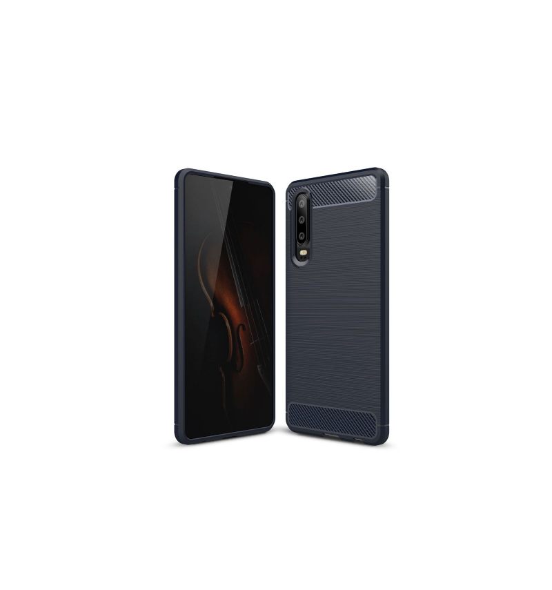 Hoesje voor Huawei P30 Anti-fall Geborstelde Carbon Gel