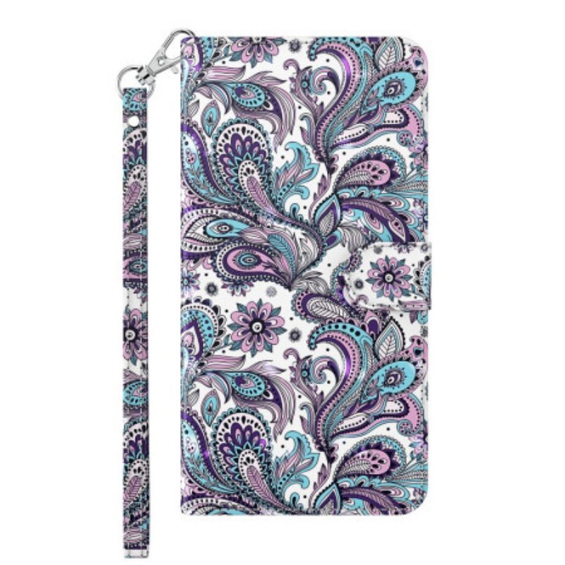 Folio-hoesje voor Google Pixel 7 Pro Met Ketting Paisley-patroon Met Bandjes