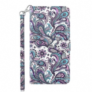 Folio-hoesje voor Google Pixel 7 Pro Met Ketting Paisley-patroon Met Bandjes