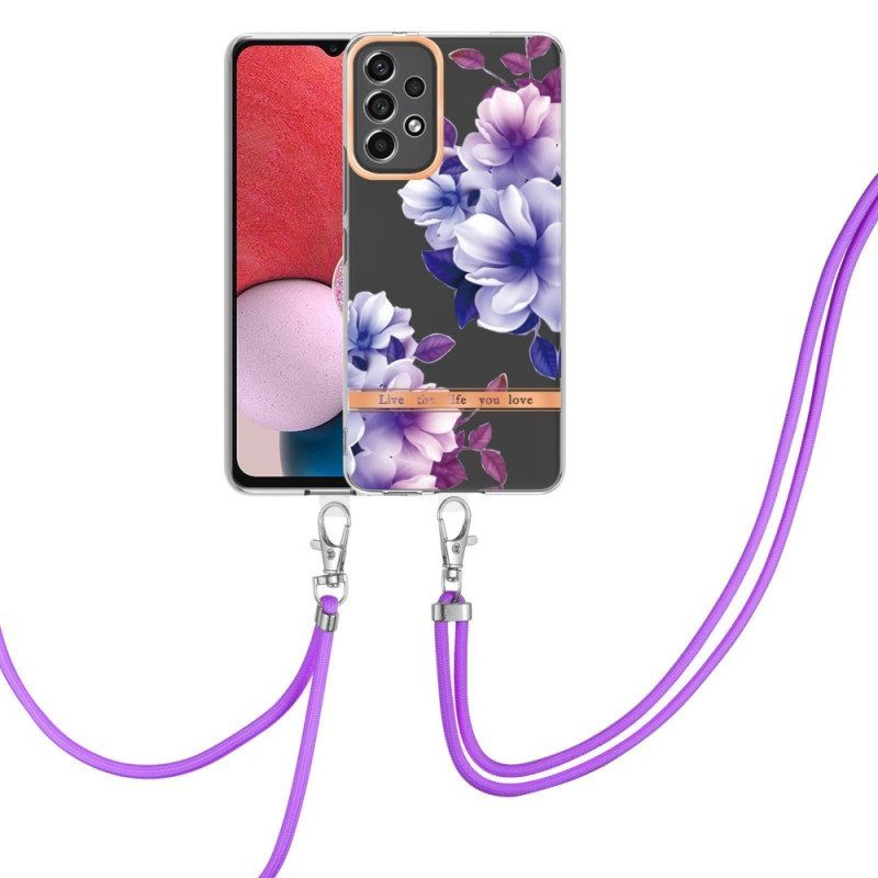 Telefoonhoesje voor Samsung Galaxy A13 Met Koord Mandala Zon Met Lanyard