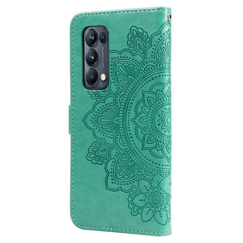 Flip Case voor Oppo Find X3 Neo Bloemenkaarthouder