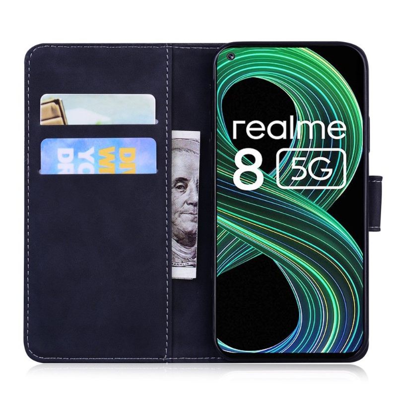 Folio-hoesje voor Realme 8 5G Anti-fall Roman Soft Touch