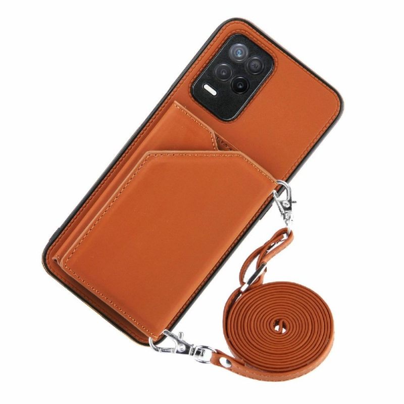 Telefoonhoesje voor Realme 8 5G Aude Lanyard Met Meerdere Compartimenten