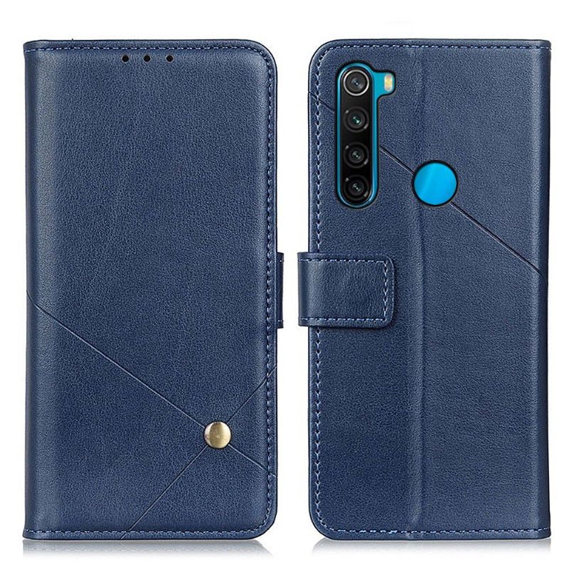 Folio-hoesje voor Xiaomi Redmi Note 8 2021 Faux Lederen Flap Met Klinknagel