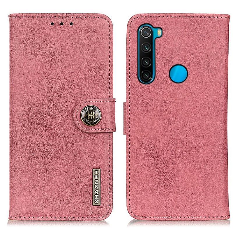 Folio-hoesje voor Xiaomi Redmi Note 8 2021 Khazneh Lederen Effect Kaarthouder