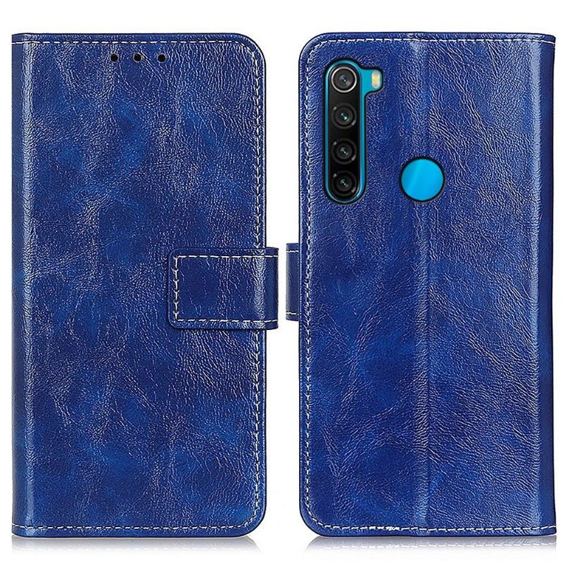 Folio-hoesje voor Xiaomi Redmi Note 8 2021 Luxe Stiksels Met Leereffect