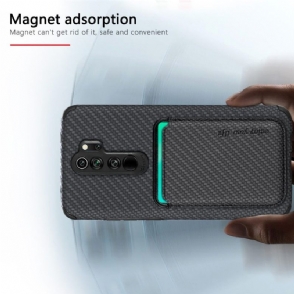 Hoesje voor Xiaomi Redmi Note 8 2021 Magnetische Kaarthouder Van Koolstofvezel