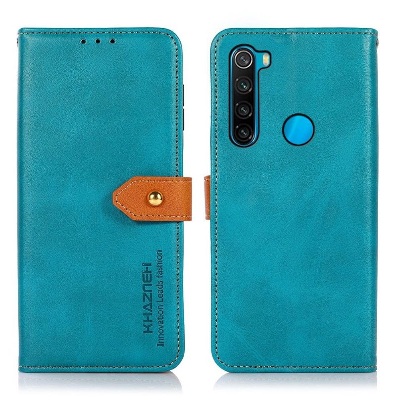 Leren Hoesje voor Xiaomi Redmi Note 8 2021 Khazneh Tweekleurig Kunstleer