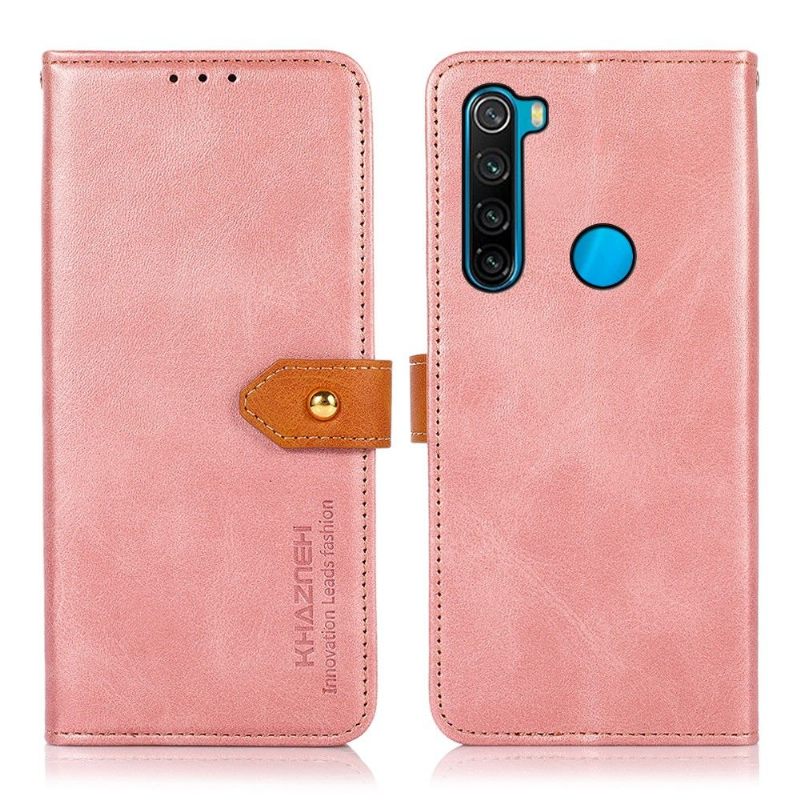 Leren Hoesje voor Xiaomi Redmi Note 8 2021 Khazneh Tweekleurig Kunstleer