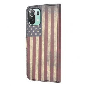 Folio-hoesje voor Xiaomi Mi 11 Lite 5G NE / Mi 11 Lite / Mi 11 Lite 5G Vintage Amerikaanse Vlag