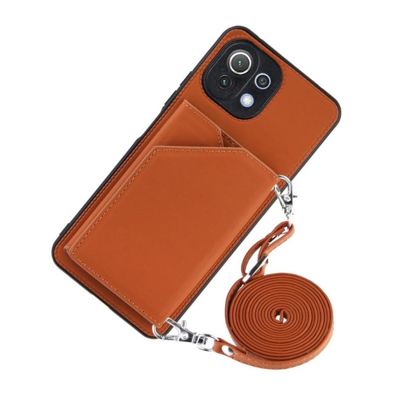 Hoesje voor Xiaomi Mi 11 Lite 5G NE / Mi 11 Lite / Mi 11 Lite 5G Anti-fall Aude Lanyard Met Meerdere Compartimenten