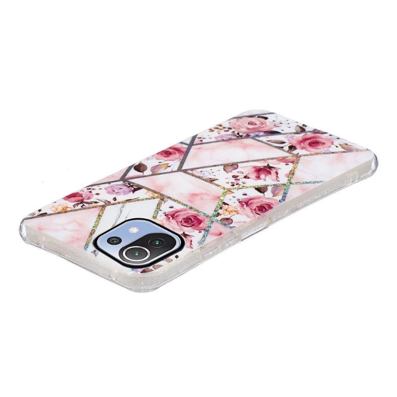 Hoesje voor Xiaomi Mi 11 Lite 5G NE / Mi 11 Lite / Mi 11 Lite 5G Marmer En Bloemen