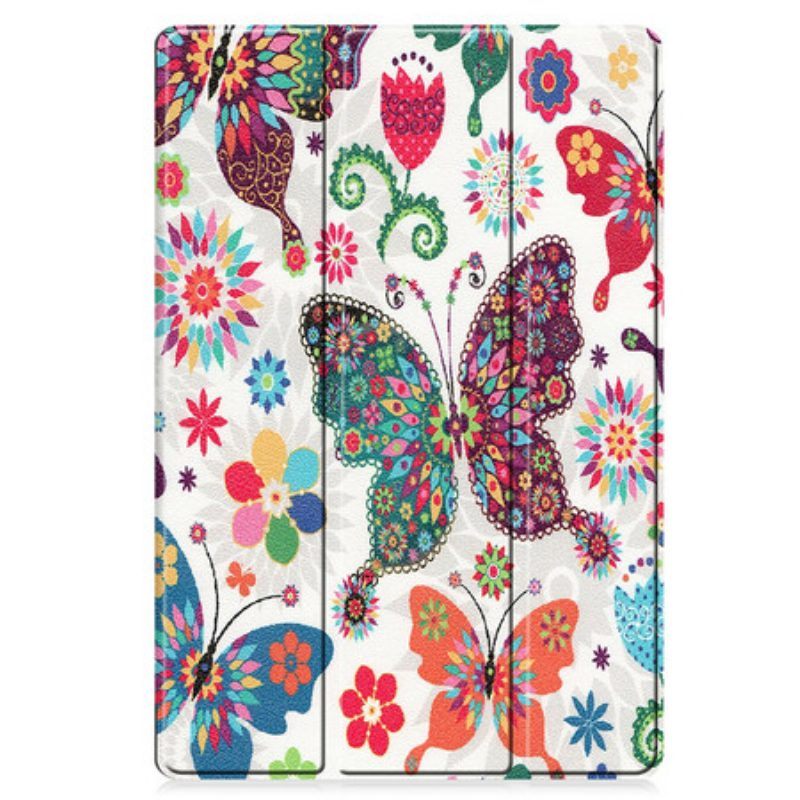 Bescherming Hoesje voor Samsung Galaxy Tab S8 Plus / Tab S7 Plus Verbeterde Vlinders En Bloemen