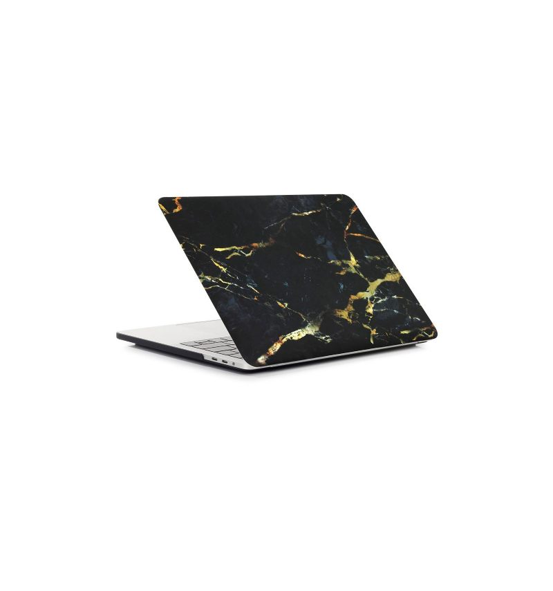 Macbook Air 13 Inch 2018 - Marmer Patroon Shell - Zwart / Goud