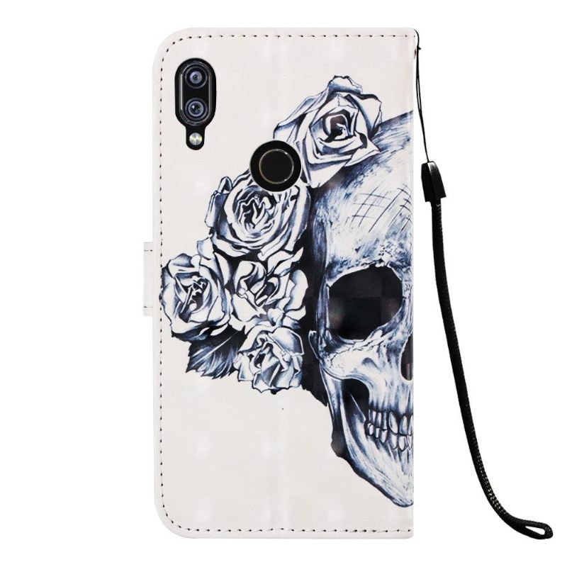 Folio-hoesje voor Xiaomi Redmi Note 7 Schedel Bloemen