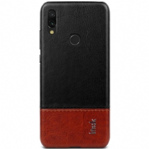 Hoesje voor Xiaomi Redmi Note 7 Imak Bicolor Imitatieleer - Zwart Bruin