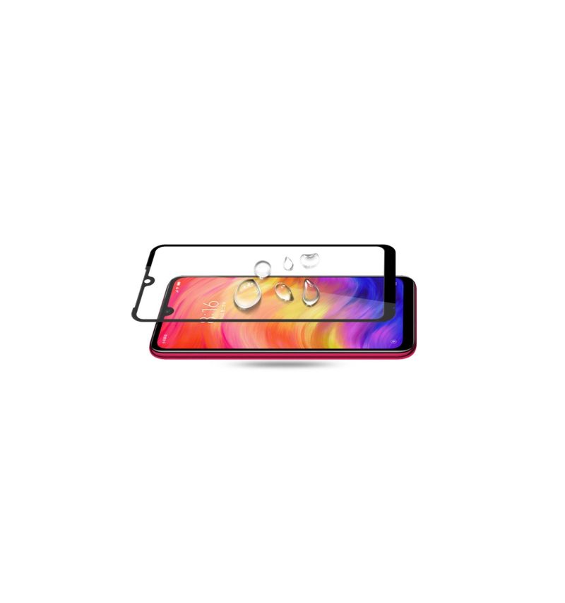Xiaomi Redmi Note 7 - Schermbeschermer Van Gehard Glas Op Ware Grootte - Zwart