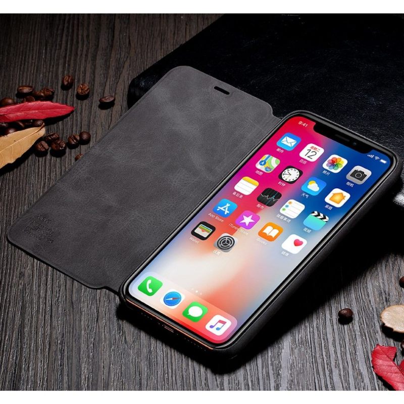 Folio-hoesje voor iPhone 11 Pro Max X-level Stijl Leer