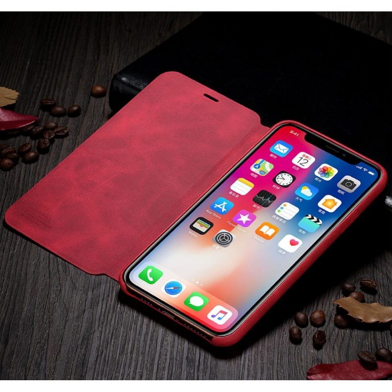 Folio-hoesje voor iPhone 11 Pro Max X-level Stijl Leer